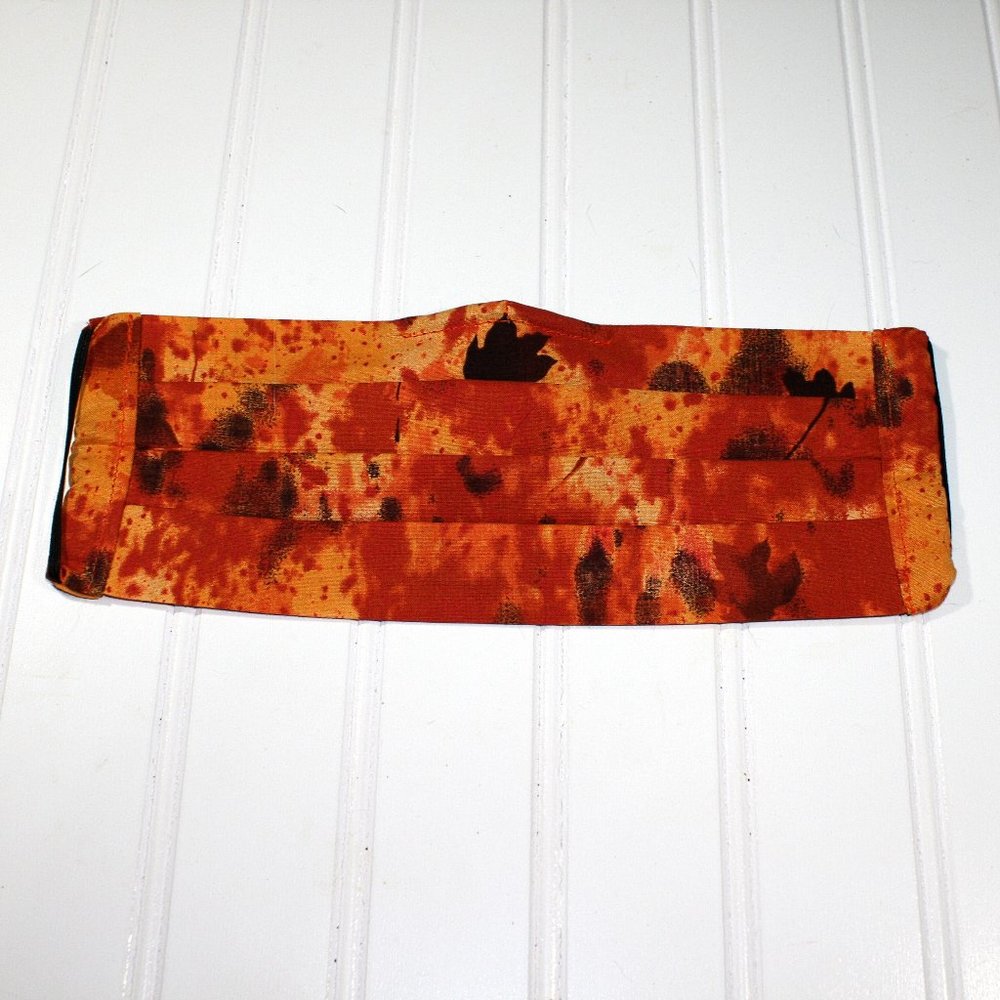 HANDMADE Cloth Fall Orange Tie Dye FaceMask Pocket - Picture 4 of 8